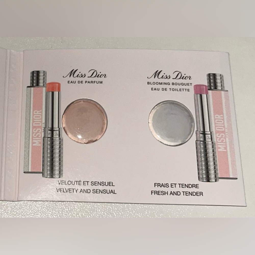 Miss Dior Mini Miss Solid Perfume Sample of Eau de Parfum and Blooming Bouquet.